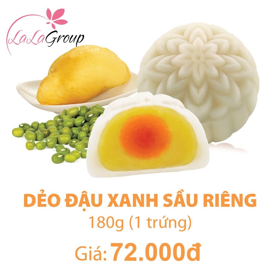 (DSR1) Bánh Trung Thu Kido Dẻo Đậu Xanh Sầu Riêng 1 trứng 180gr