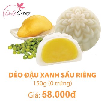 (DSR) Bánh Trung Thu Kido Dẻo Đậu Xanh Sầu Riêng 0 trứng 150gr