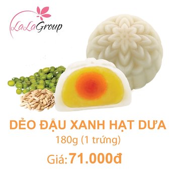 (DDX1) Bánh Trung Thu Kido Dẻo Đậu Xanh Hạt Dưa 1 trứng 180g