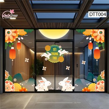 Combo Decal Trang Trí Trung Thu Trăng Rằm Tỏa Sáng