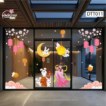 Combo Decal Trang Trí Trung Thu Vui Tết Trung Thu Sum Vầy