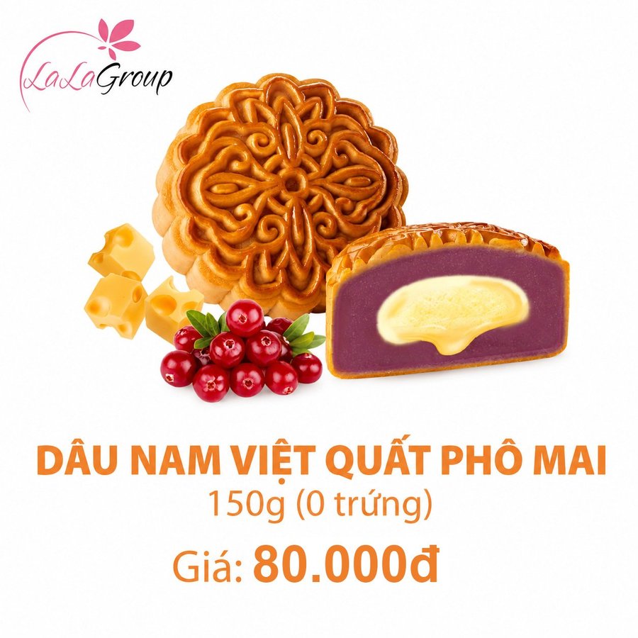 (DP0) Bánh Trung Thu KIDO Dâu Nam Việt Quất Pho Mai 0 trứng 150g