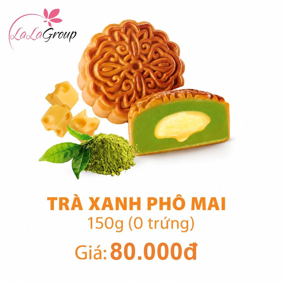 (XP0) Bánh Trung Thu KIDO Trà Xanh Phomai 0 trứng 150g