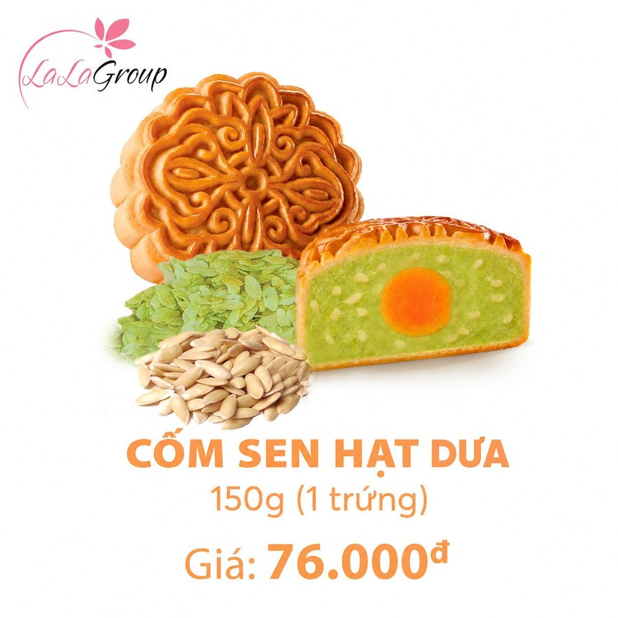 (CS1) Bánh Trung Thu Kido Cốm Sen Hạt Dưa 1 trứng 150gr