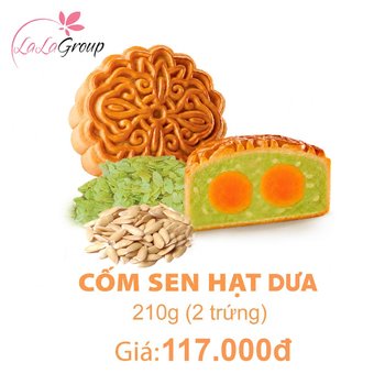 (CS2) Bánh Trung Thu Kido Cốm Sen Hạt Dưa 2 trứng 210gr