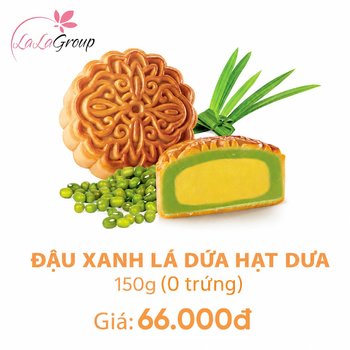(DL0) Bánh Trung Thu Kido Đậu Xanh Lá Dứa Hạt Dưa 0 trứng 150g