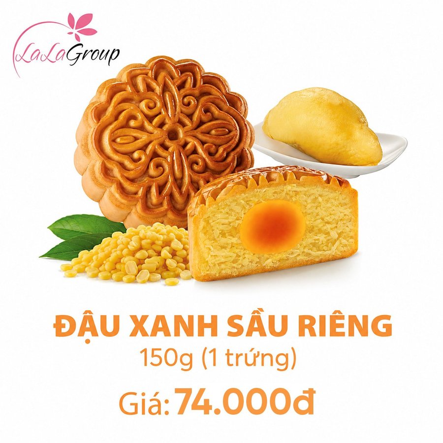 (DR1) Bánh Trung Thu Kido Đậu Xanh Sầu Riêng 1 trứng 150g