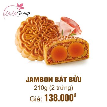 (TB2) Bánh Trung Thu Thọ Phát Jambon Bát Bửu 2 Trứng 210g