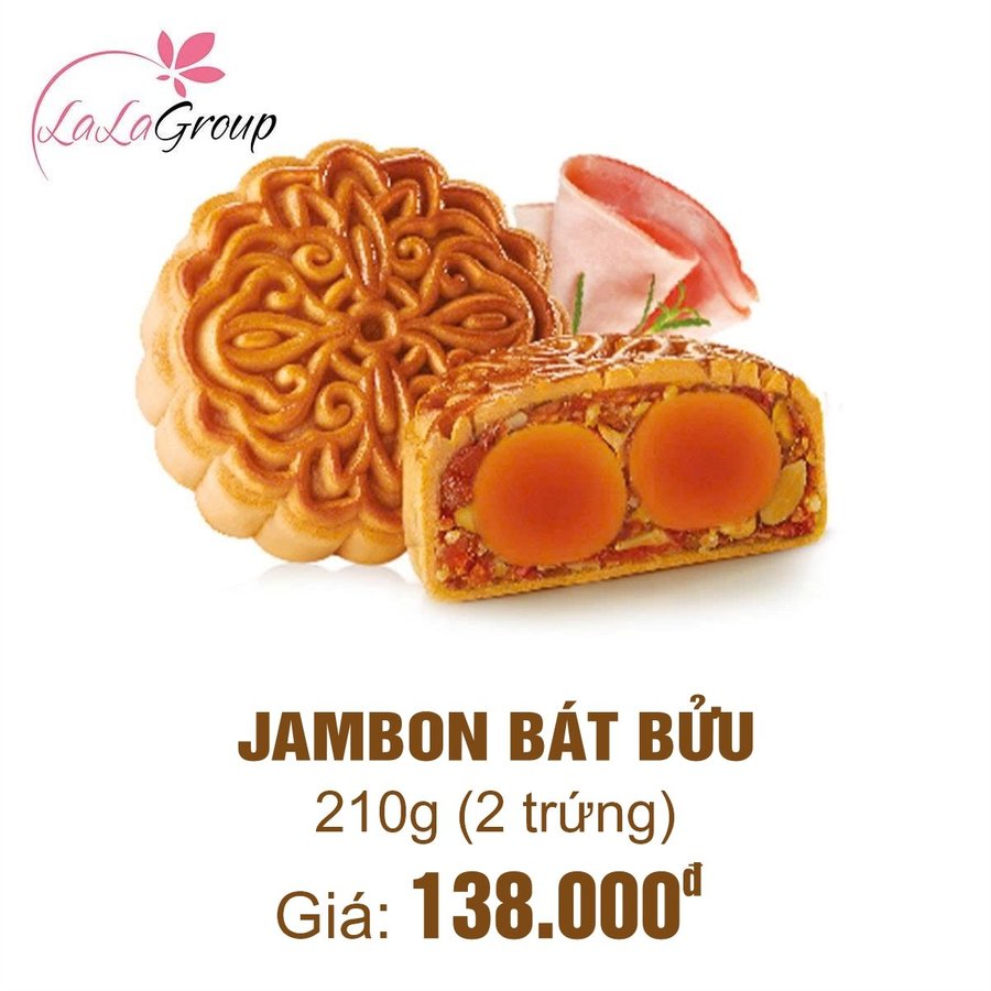 (TB2) Bánh Trung Thu Thọ Phát Jambon Bát Bửu 2 Trứng 210g
