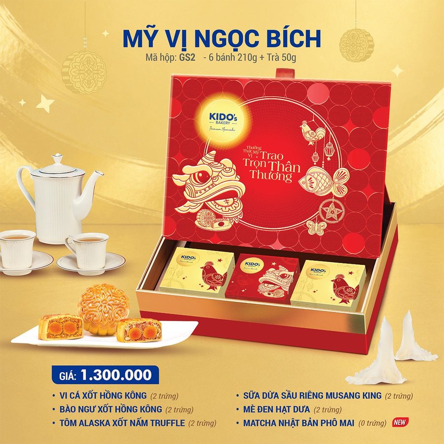 (GS2) Hộp 6 Bánh Trung Thu Kido Mỹ Vị Ngọc Bích