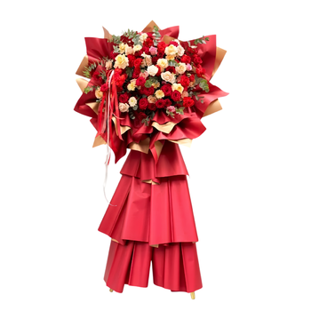 Kệ Hoa Khai Trương Tone Đỏ Phú Quý Trường Tồn