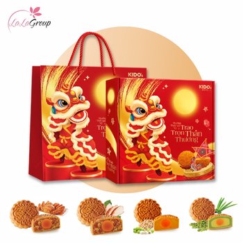 Hộp 4 Bánh Trung Thu KIDO Cát Tường (HỘP ĐỎ)