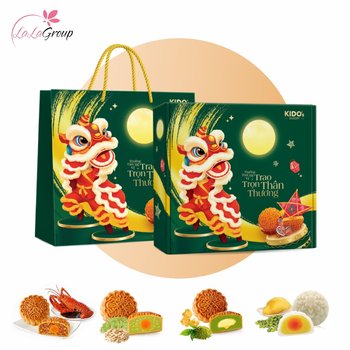 Hộp 4 Bánh Trung Thu KIDO Vinh Hoa (Hộp Xanh)