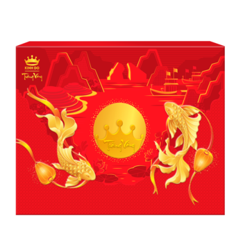 (HND) Bánh Trung Thu Kinh Đô Trăng Vàng Hồng Ngọc An Thịnh (Đỏ) - Hộp 4 bánh 160g