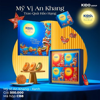 (CB8) Hộp 4 Bánh Trung Thu Kido Mỹ Vị An Khang Xanh