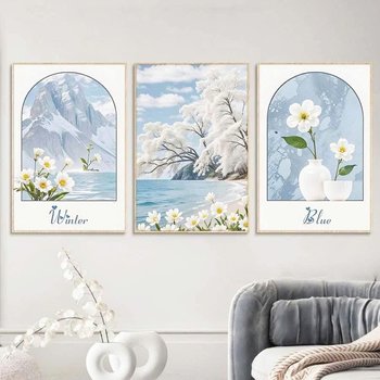 Tranh Treo Tường Nghệ Thuật Hoa Tuyết Trắng Mùa Đông Thanh Khiết