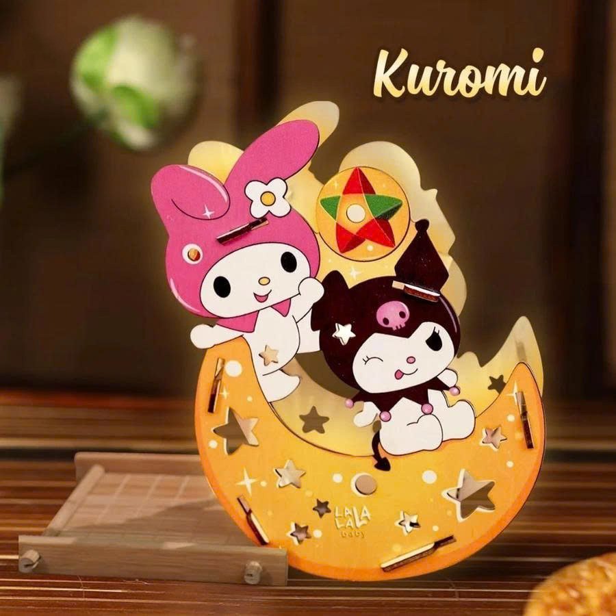Lồng Đèn Trung Thu Bằng Gỗ Hoạt Hình Kuromi Dễ Thương